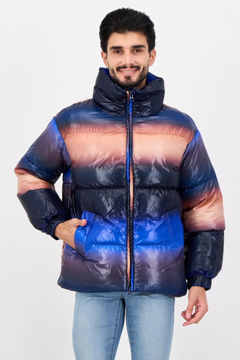 MONKI Men Quilted Puffer Jacket, Multicolor - Image 1